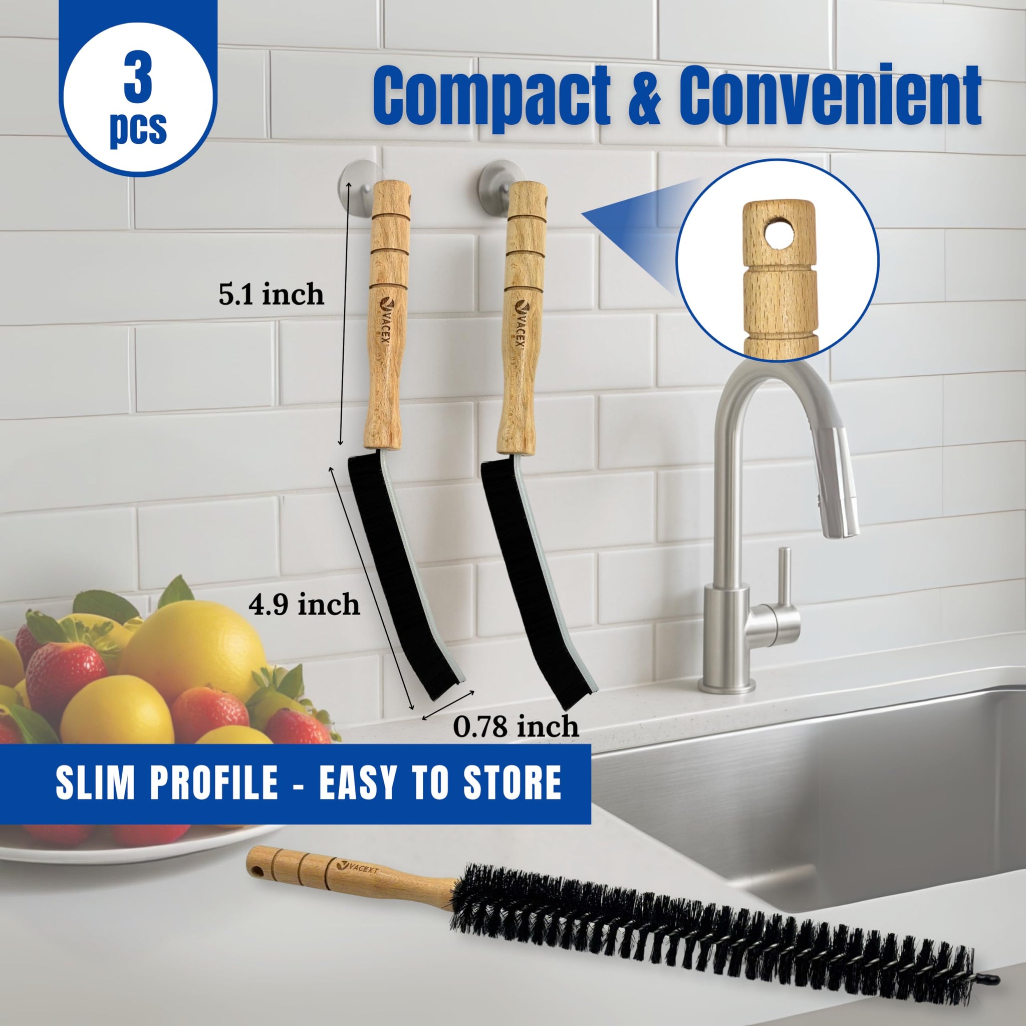 Dryer Lint Brush Vent Trap Cleaner, Refrigerator Condenser Coil Brush & Crevice Gap Cleaning Brush (2PCS) for Household Use - Grout Scrub Brush, House