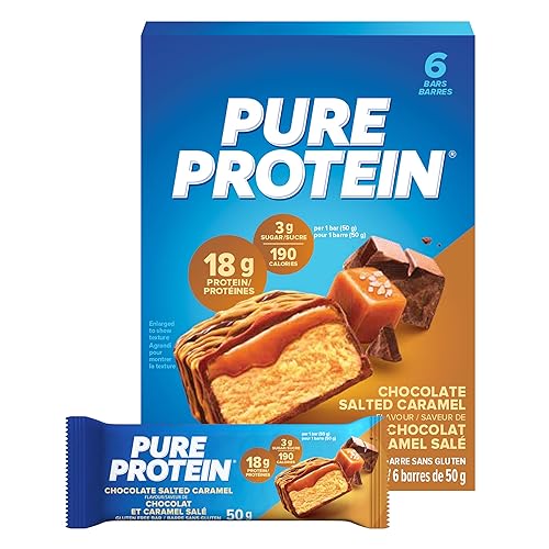 Pure Protein,Gluten Free, Snack Bars, Chocolate Salted Caramel, 50g/1.8oz., 6ct, {Imported from Canada}