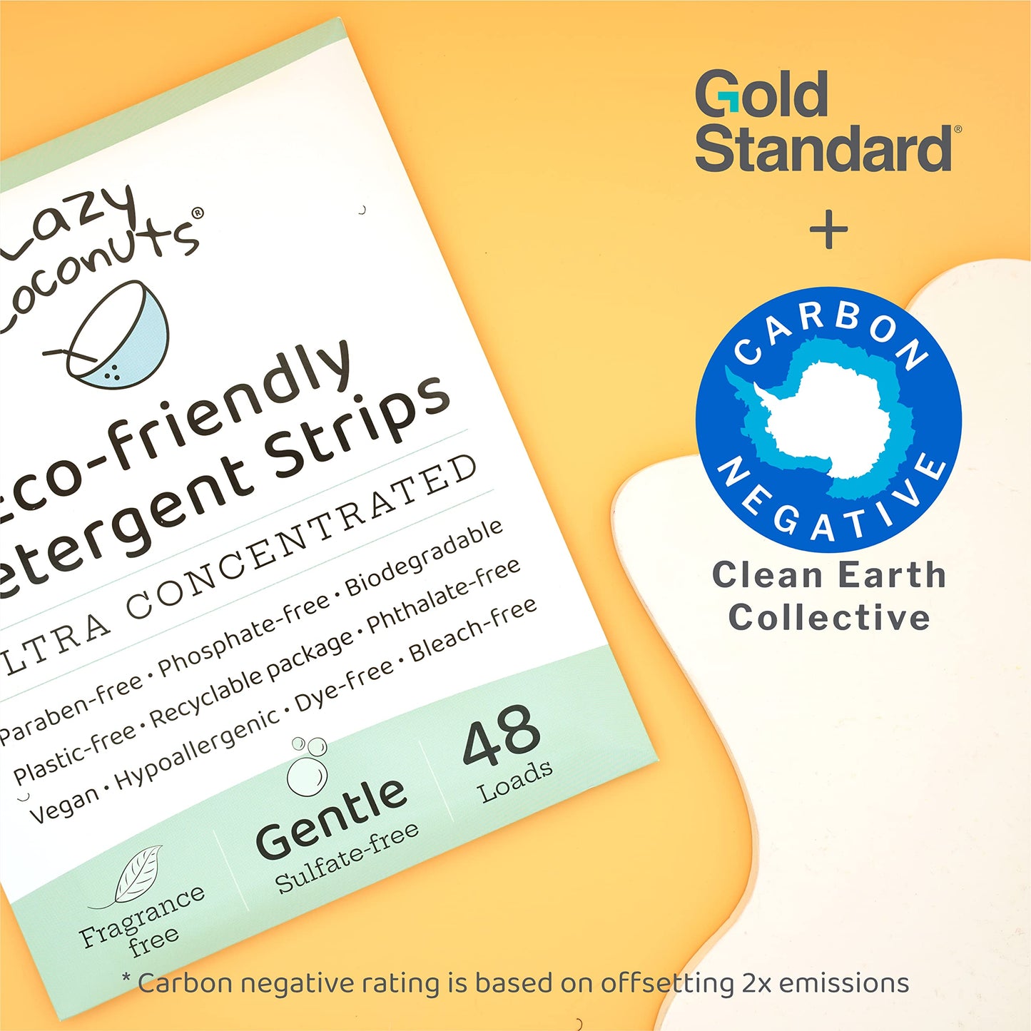 LAZY COCONUTS Laundry Detergent Sheets - Sulfate-free, Gentle - For Sensitive Skin, Baby, Hand Wash - Eco Friendly, Natural, Hypoallergenic, Sulfate