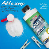 MAXTITE Sodium Percarbonate (2 lbs) - 100% Pure - Solid Hydrogen Peroxide/Oxygen Bleach - Multi-Use Cleaner for Home & Laundry - HDPE container