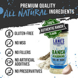 Lane's Ranch Seasoning Powder, 4.27 oz - Versatile Ranch Powder for Wings, Veggies, Popcorn, Dips, Dressing & Pizza - Bold Buttermilk Herb Flavor