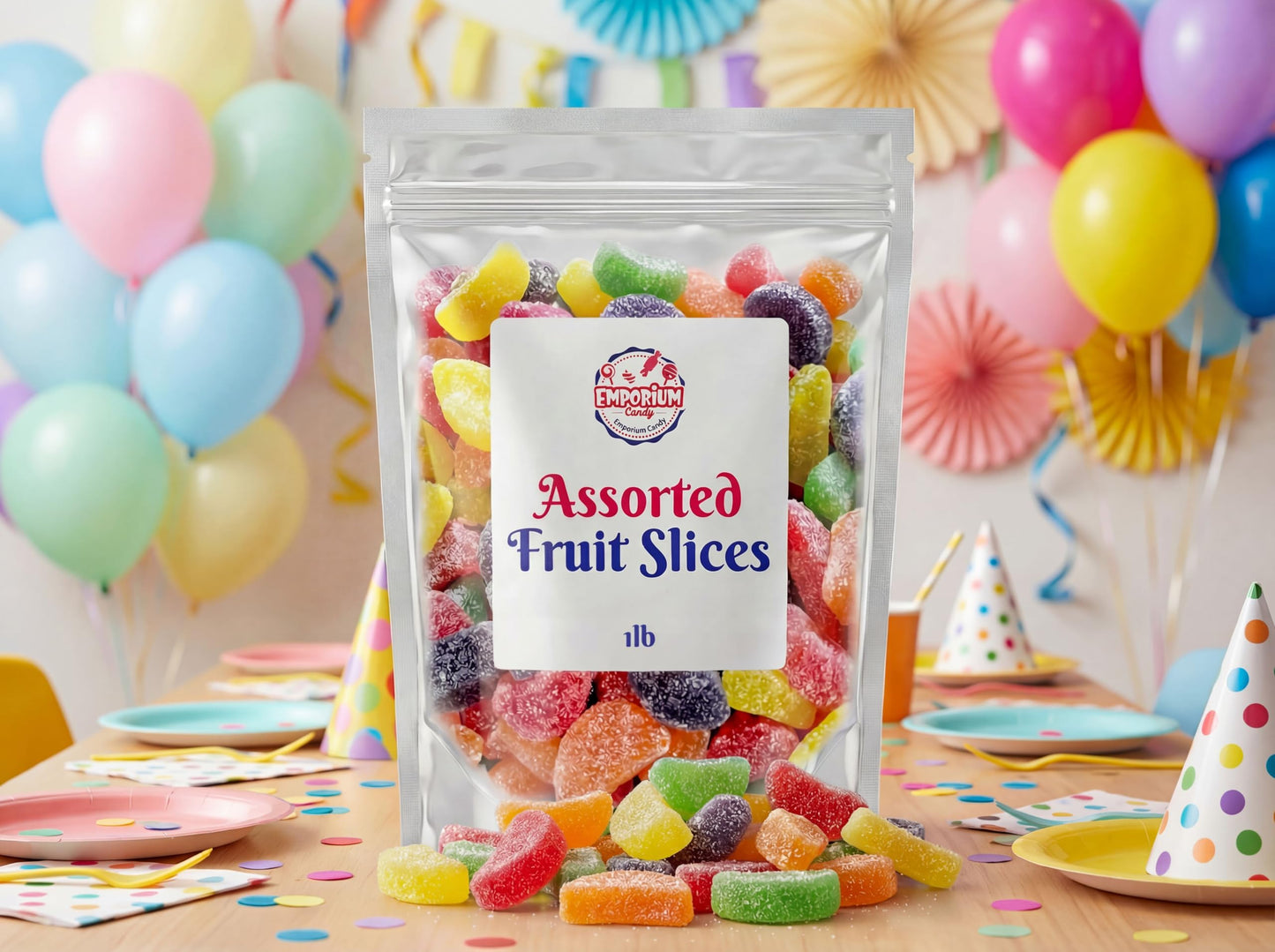Assorted Fruit Slices - 1 lb of Fresh Delicious Sweet Sugar Sanded Lemon Cherry Strawberry Orange Lime Slices