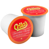 Cella's Chocolate Cherry Coffee Pods Compatible with Keurig K Cup Brewers, Medium Roast Flavored Coffee, Smooth Single Serve Pods for Home and Office