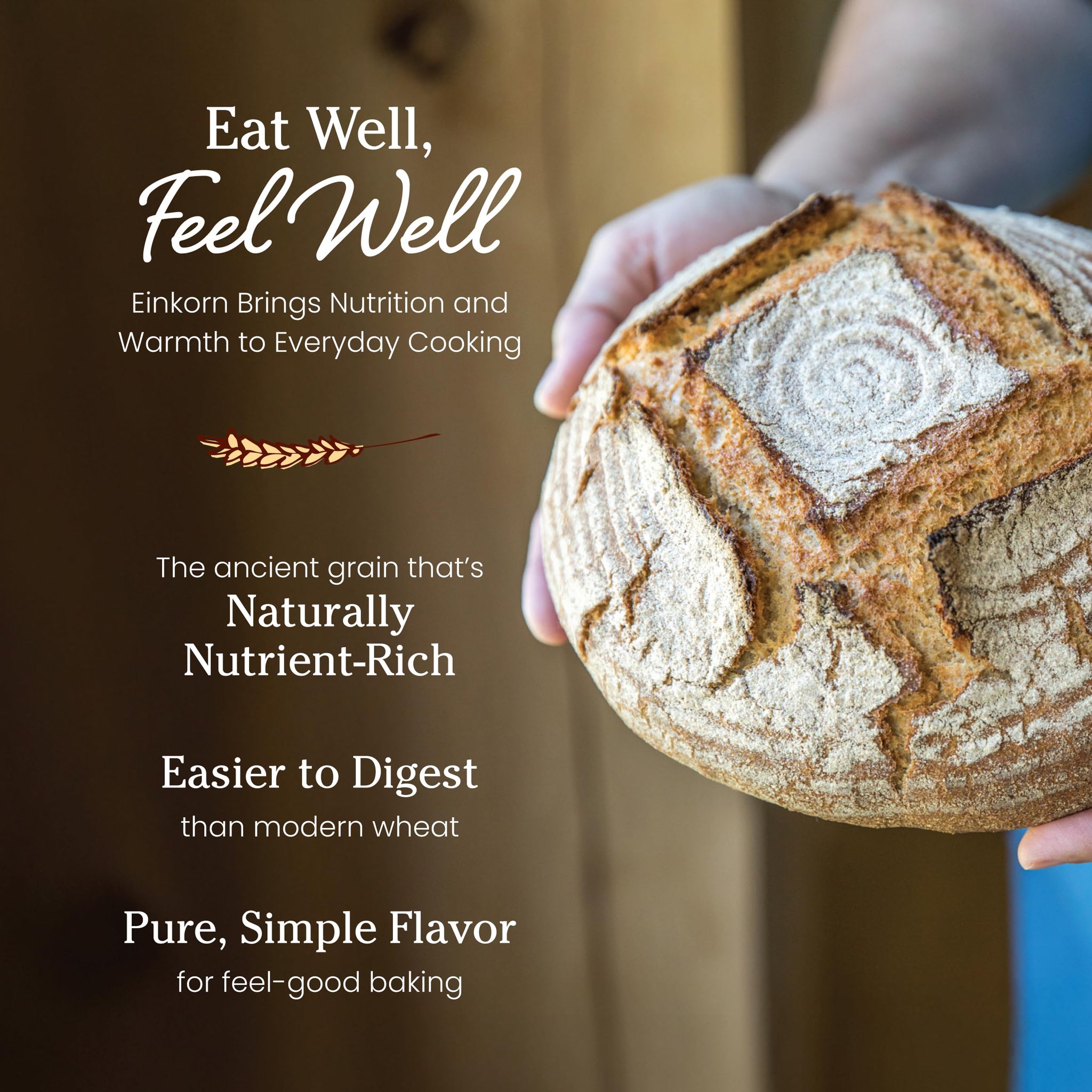 Jovial Organic Einkorn Whole Wheat Flour - Bread Baking Flour for Sourdough, High Protein, Non-GMO, Organic Pizza & Pasta Flour, European Italian
