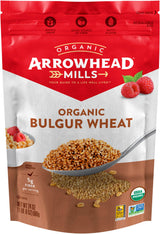 Arrowhead Mills Breakfast Variety, 1 of each: Steel Cut Oats and Bulgur Wheat, USDA Organic, Non-GMO, 24 oz (Pack of 2) with By The Cup Cereal Bowl
