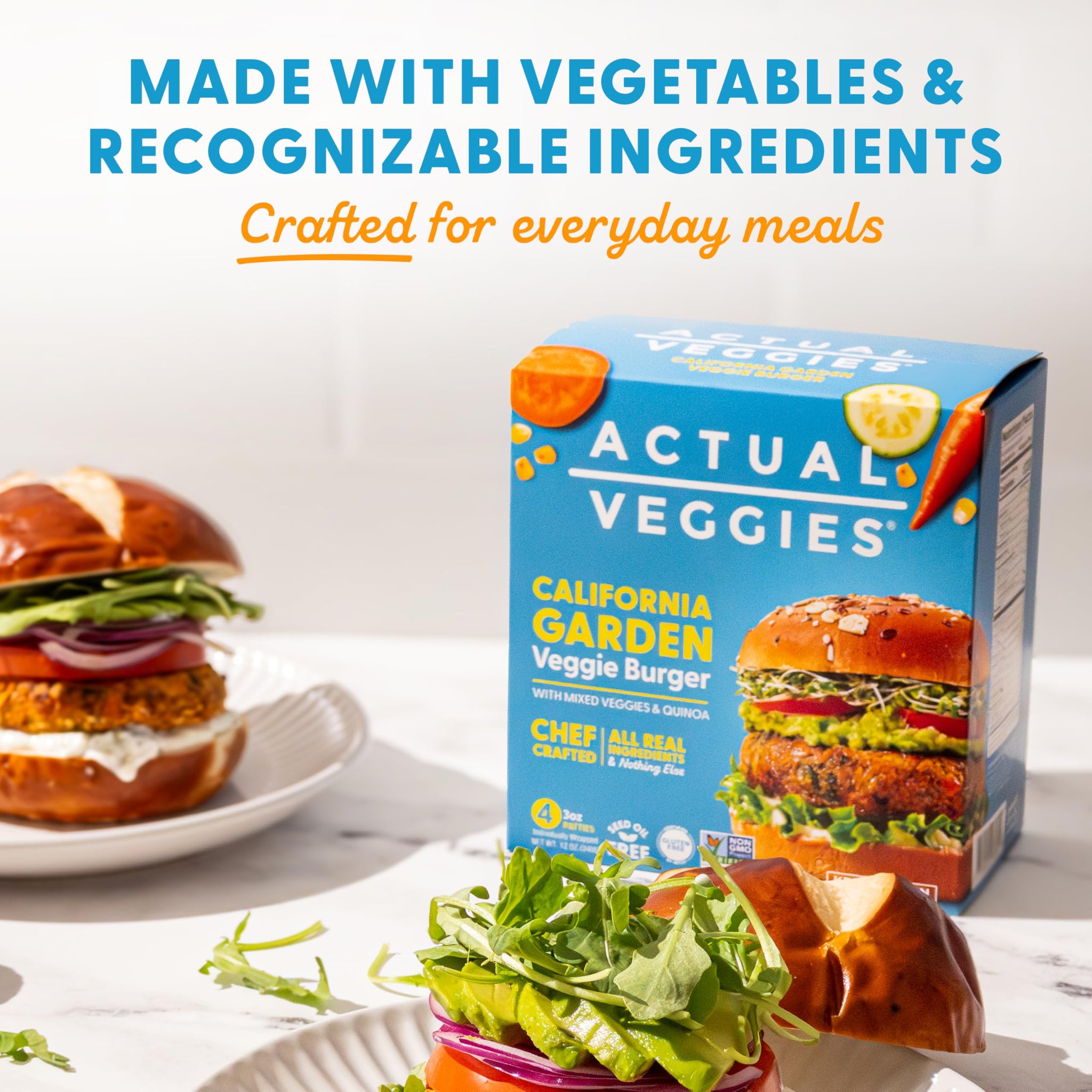 Actual Veggies California Garden Veggie Burger, 12 Oz