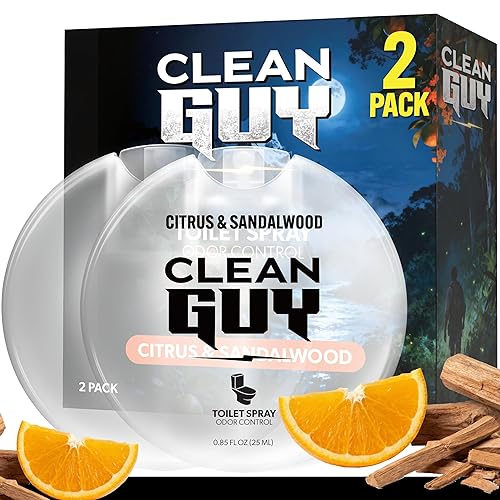 Clean Guy Pre-Poo Toilet Spray for Men, Poop Spray Odor Eliminator - Masculine Bathroom Deodorizer & Air Freshener with Essential Oils - Travel Size