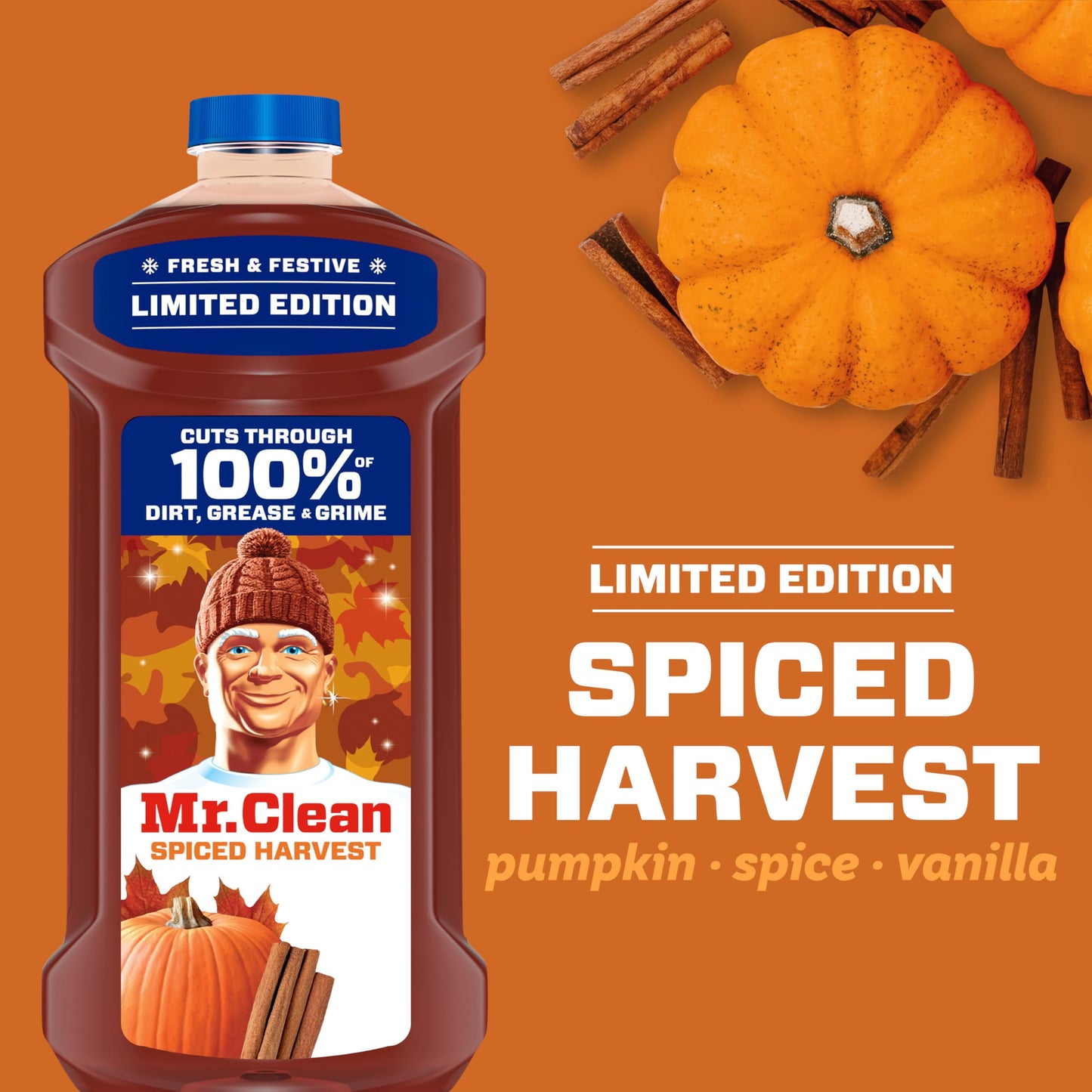 Mr. Clean All Purpose Cleaner, Cleaning Liquid, Spiced Harvest, 41oz