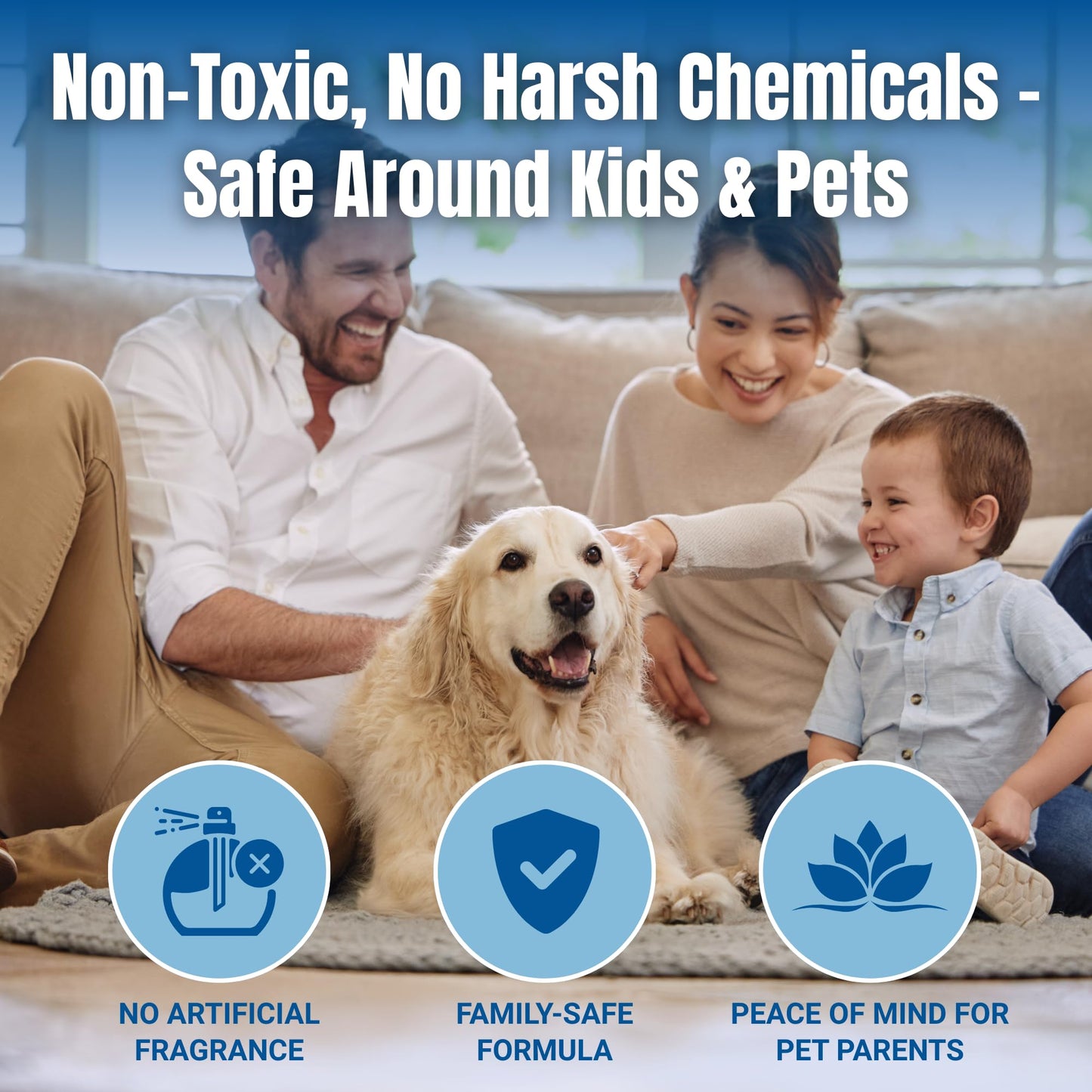 Bioclean Pet Carpet Cleaner & Deodorizer - Eliminates Pet Urine Smell, Stain & Odor Remover, No Residue, Made in USA - 16oz