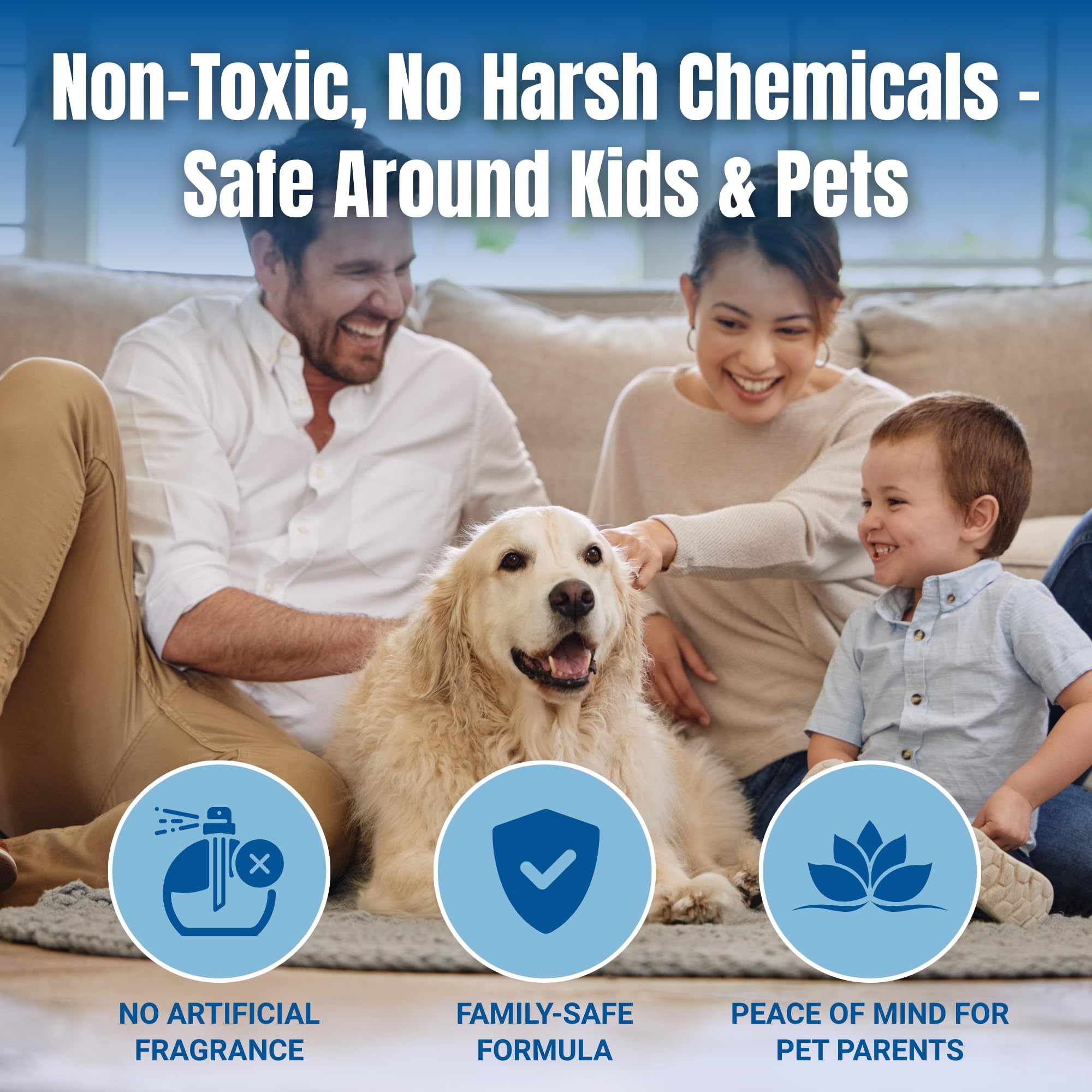 Bioclean Pet Carpet Cleaner & Deodorizer - Eliminates Pet Urine Smell, Stain & Odor Remover, No Residue, Made in USA - 16oz