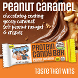 Lenny & Larry’s High Protein Bar - Peanut Caramel Vegan Protein Bars - 20g Plant-Based Protein, High Fiber Dessert - Gluten-Free Snack - Larger Bar