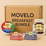 Breakfast Spreads Variety Pack -40 Single-Serve Portion Cups - Peanut Butter, Hazelnut Cocoa Spread, Strawberry Jam & Grape Jelly - Individual Packs