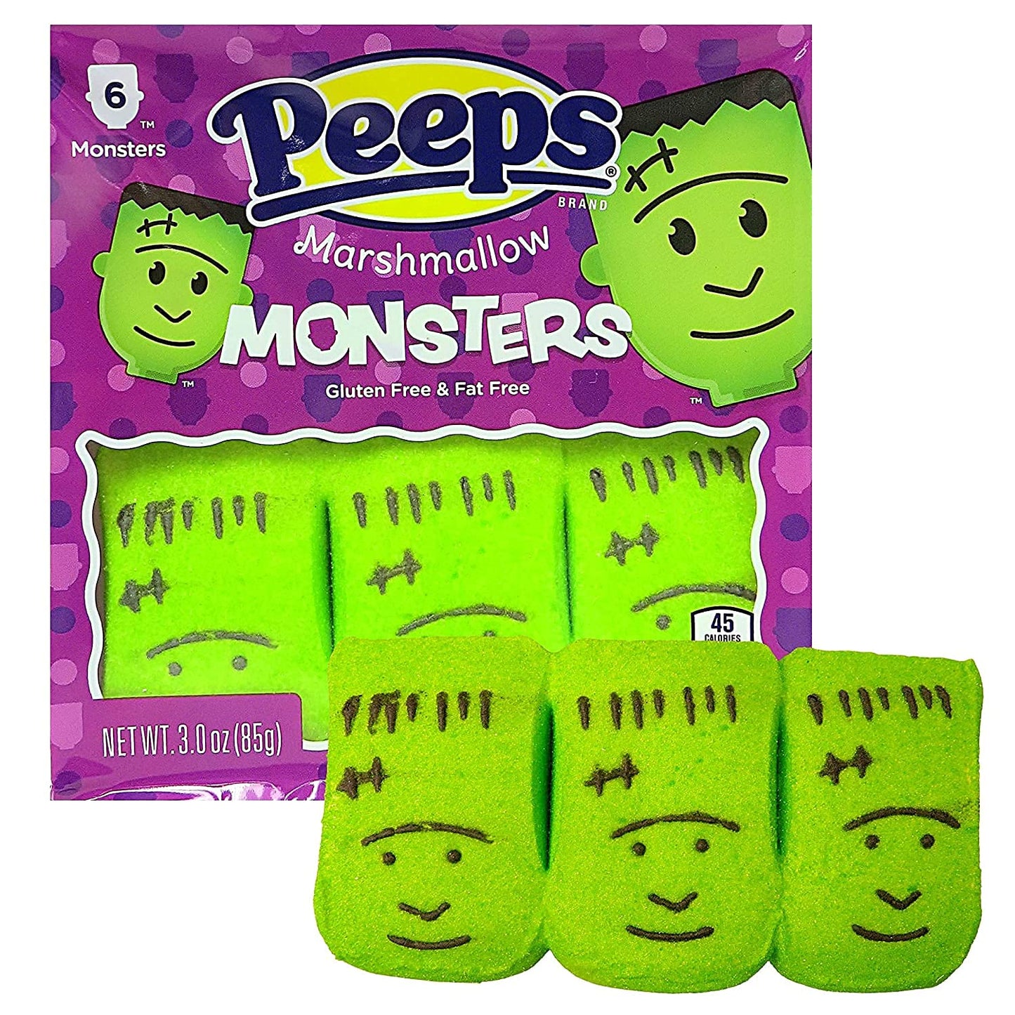 Peeps Marshmallow Monsters, Gluten Free & Fat Free, 6 count (Pack of 4)