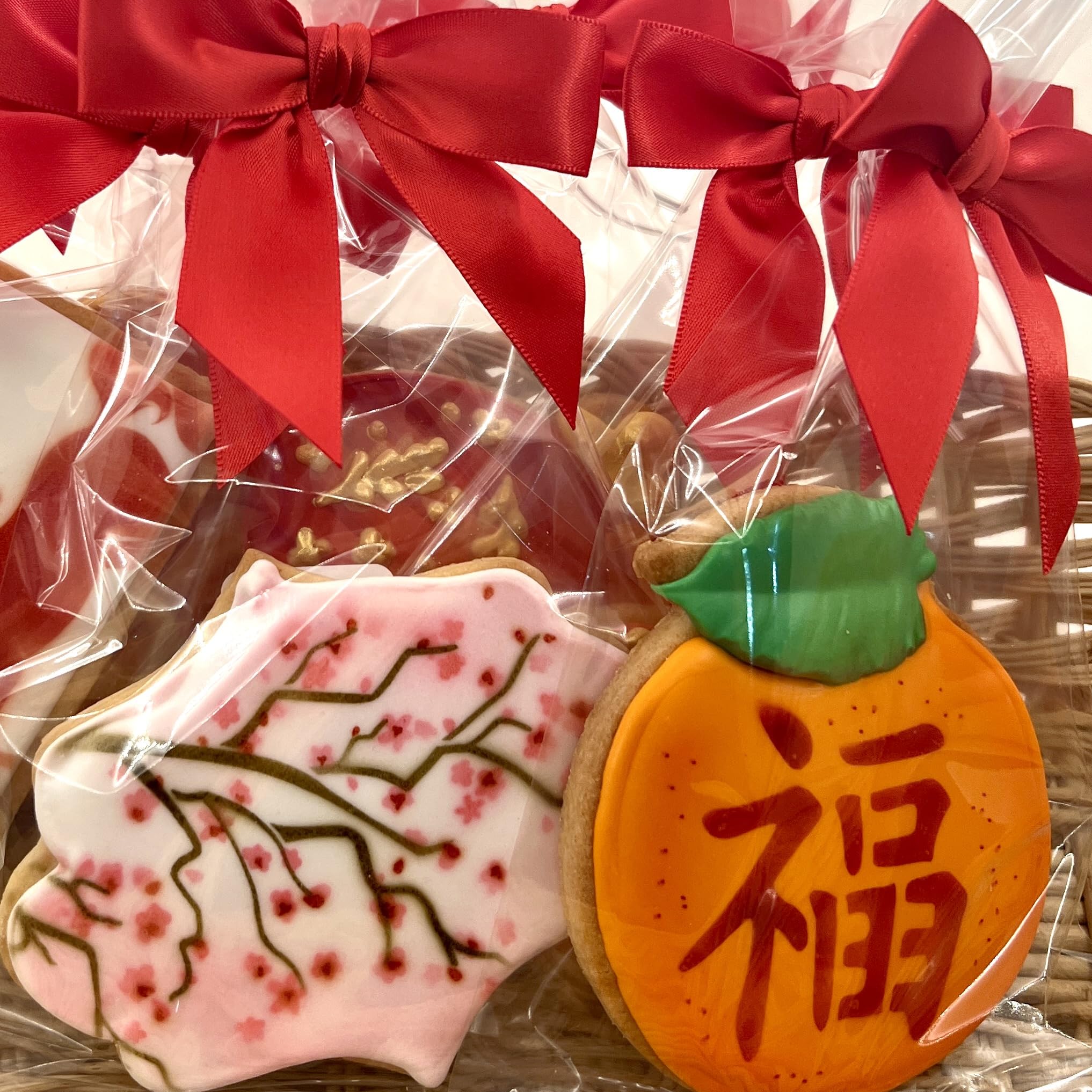 Chinese New Year Zodiac Goat 2027 Cookies- 6 Decorated Shortbread Cookies Individually Wrapped With Bow by BakersDozenToGo