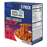 Blue Dragon Chili Crisp Saucy Noodles - 4.2oz (Pack of 6) - Knife Cut Thick Noodles w/Spicy Chili Crisp Sauce & Sesame Seed Garnish - Quick & Easy