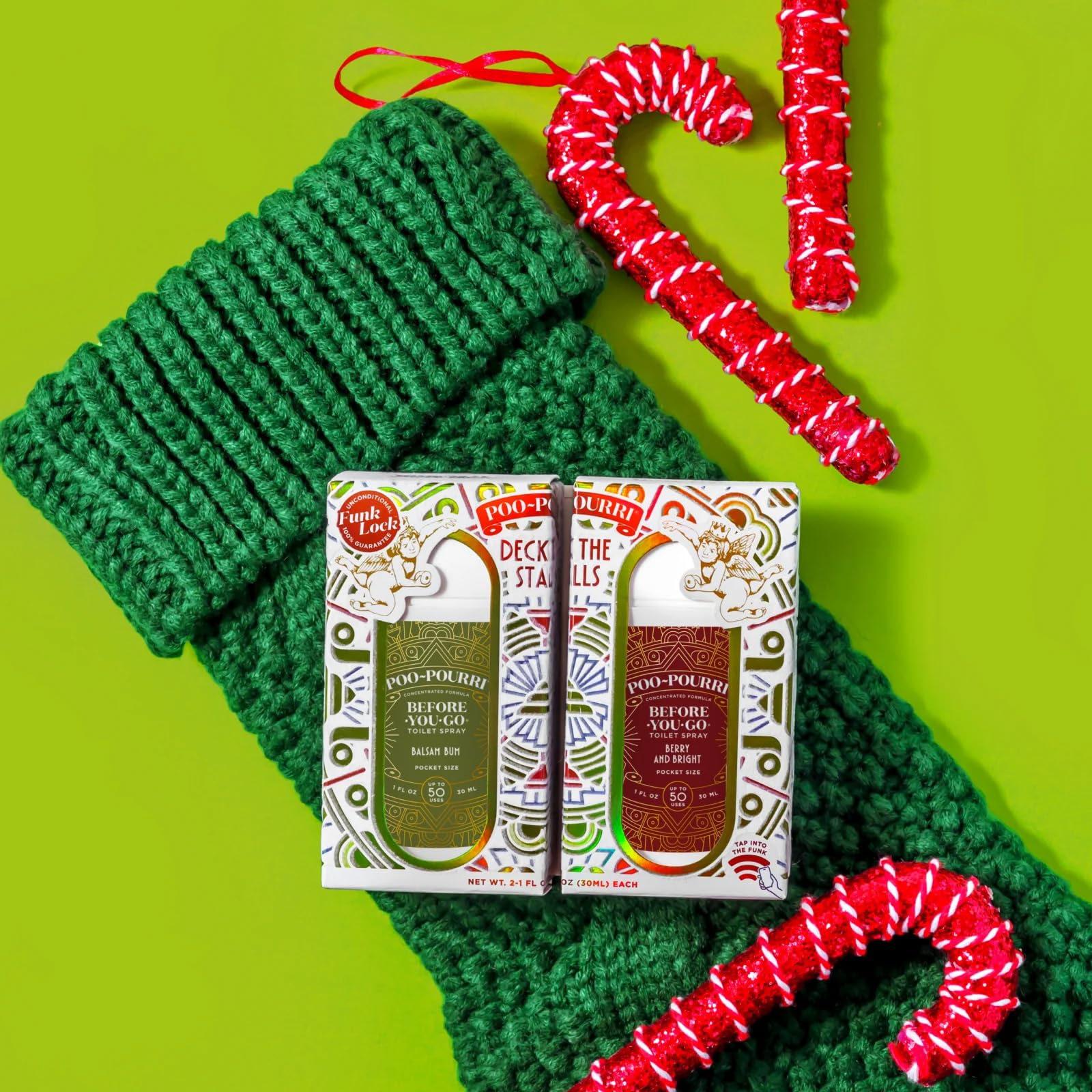 Poo-Pourri Deck The Stalls Tear Away Gift Set, Berry and Bright 1 Fl Oz Pocket Sprayer and Balsam Bum 1 Fl Oz Pocket Sprayer