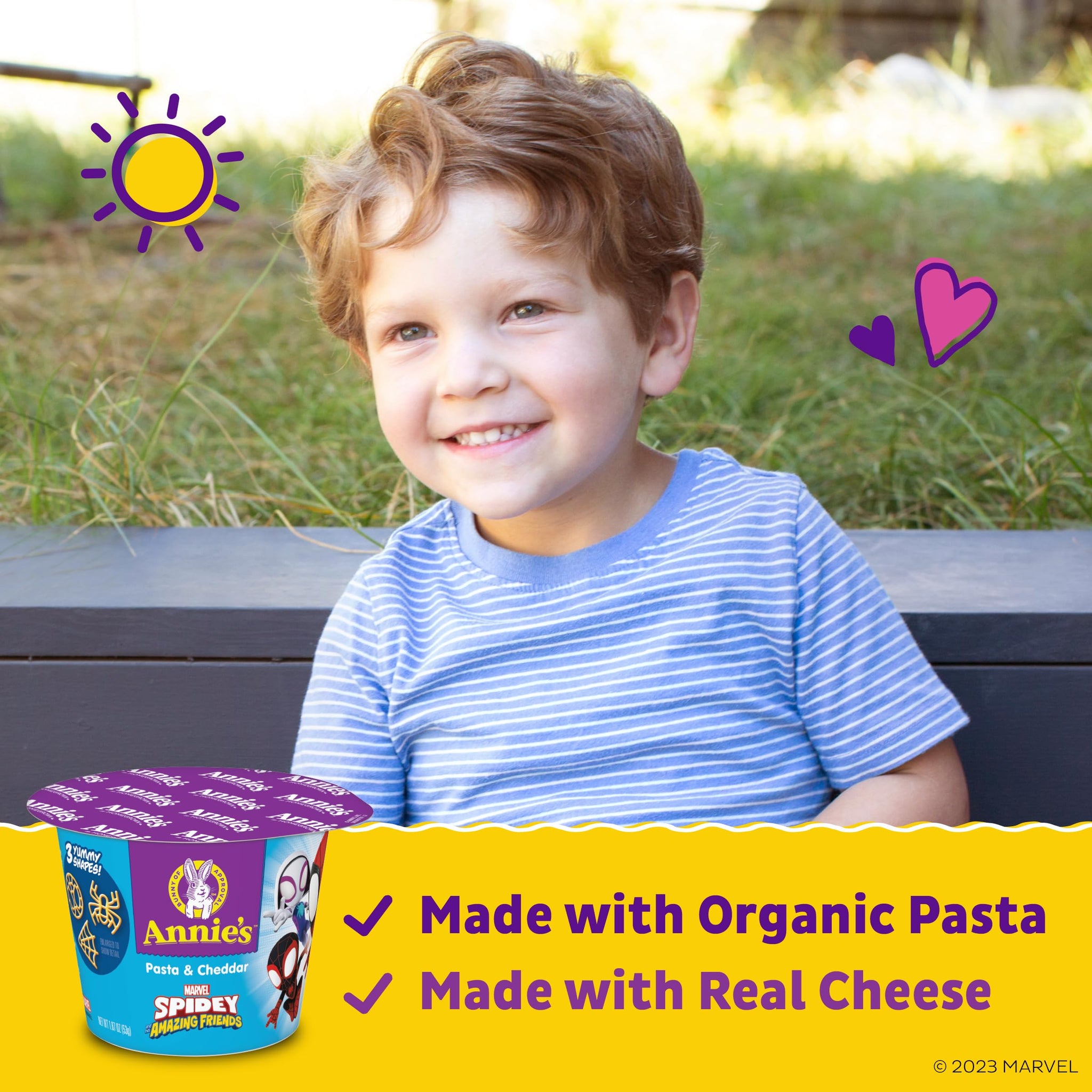 Annie's Marvel Spidey and His Amazing Friends Macaroni and Cheese, Microwavable Pasta and Cheddar, 4 Cups, 7.48 oz
