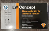 LW Concept Orange Nitrile Disposable Gloves, 8 Mil, Latex and Powder Free, Industrial, Food Safe, Raised Diamond Texture, Large, Case of 500