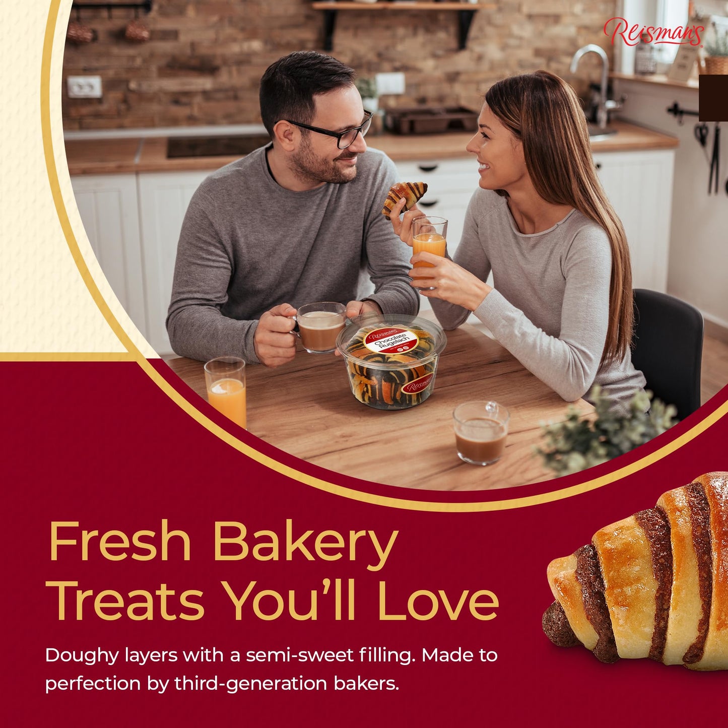Chocolate Rugelach | Dairy-Free, Nut-Free, OU Kosher-Certified Mini Croissants | Breakfast Pastry | Coffee and Tea Snack | Bakery Fresh Pastries - 14
