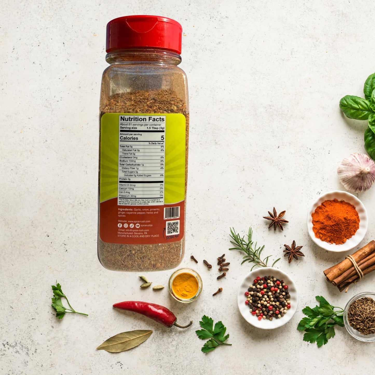 Jamaican Jerk Seasoning Jamaican Style Dry Rub, Caribbean All Purpose Spice Mix for Chicken, Meat and Seafood, Traditional Jerk Flavor Blend, No MSG