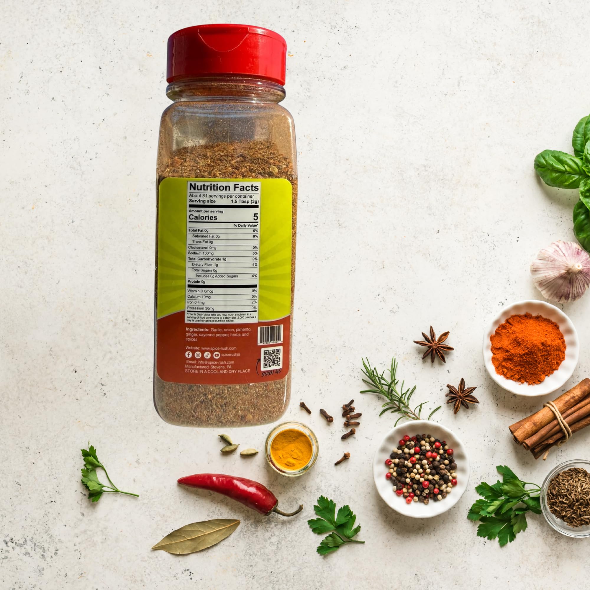 Jamaican Jerk Seasoning Jamaican Style Dry Rub, Caribbean All Purpose Spice Mix for Chicken, Meat and Seafood, Traditional Jerk Flavor Blend, No MSG