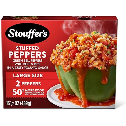Stouffer's Stuffed Peppers, Large Size, Frozen Stuffed Peppers, Easy Single Frozen Meals