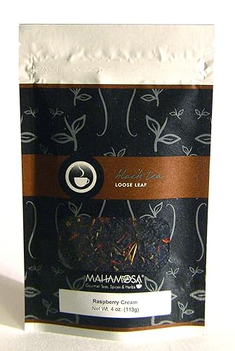 Mahamosa Flavored Black Tea Blend Loose Leaf (Looseleaf)- Raspberry Cream 4 oz