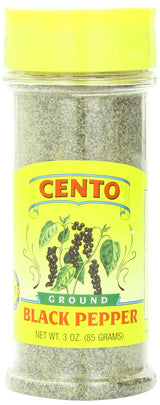 Cento Ground Black Pepper, 3 Ounce Bottles (Pack of 12)