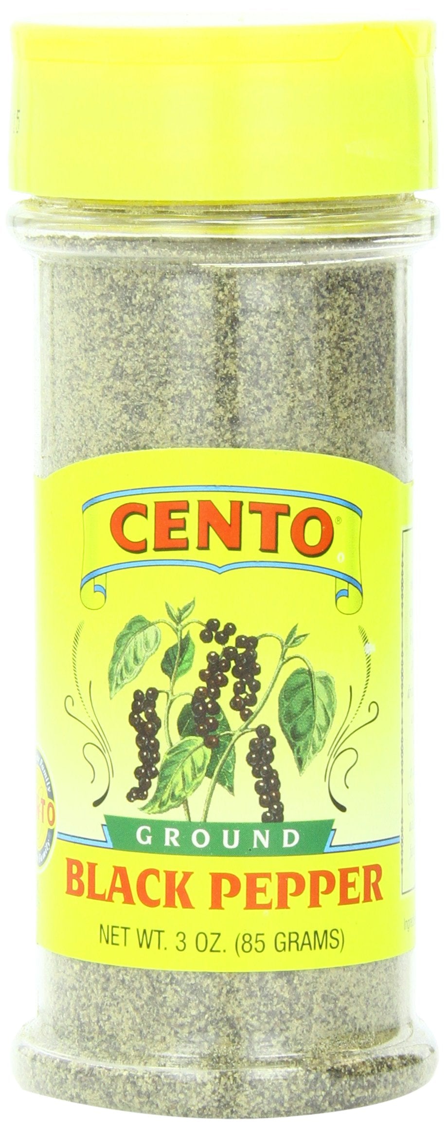 Cento Ground Black Pepper, 3 Ounce Bottles (Pack of 12)