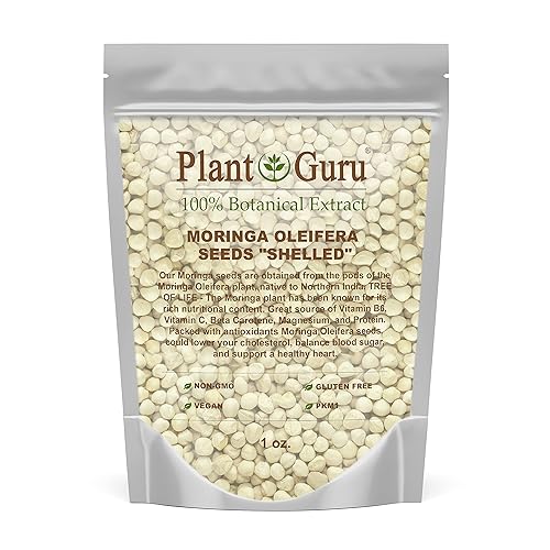Moringa Seeds Kernel Shelled 1 oz. - Clean PKM1 Variety - Edible - Moringa Oleifera - Malunggay - Semillas De Moringa - Drumstick Tree - Non-GMO - 125