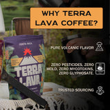 Terra Lava Coffee - Dark Roast Whole Bean Coffee, Single-Origin Costa Rican Arabica, Volcanic Soil Grown, Honey-Processed, Tested for Mold