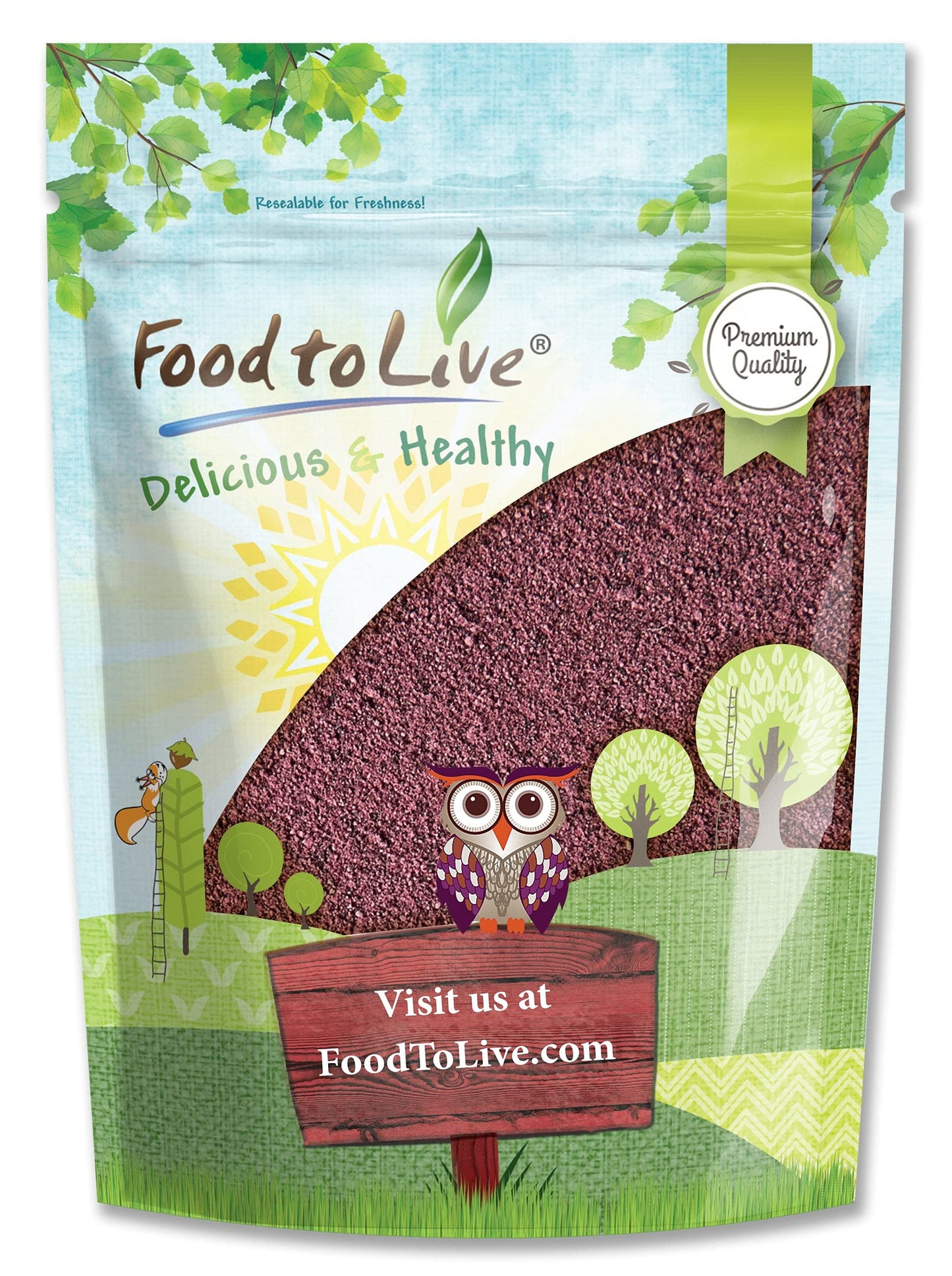 Food to Live - Mulberry Fruit Powder, 1.5 Pounds - Made from Raw Dried Berries, Unsulfured, Vegan, Bulk, Great for Baking, Juices, Smoothies, Yogurts