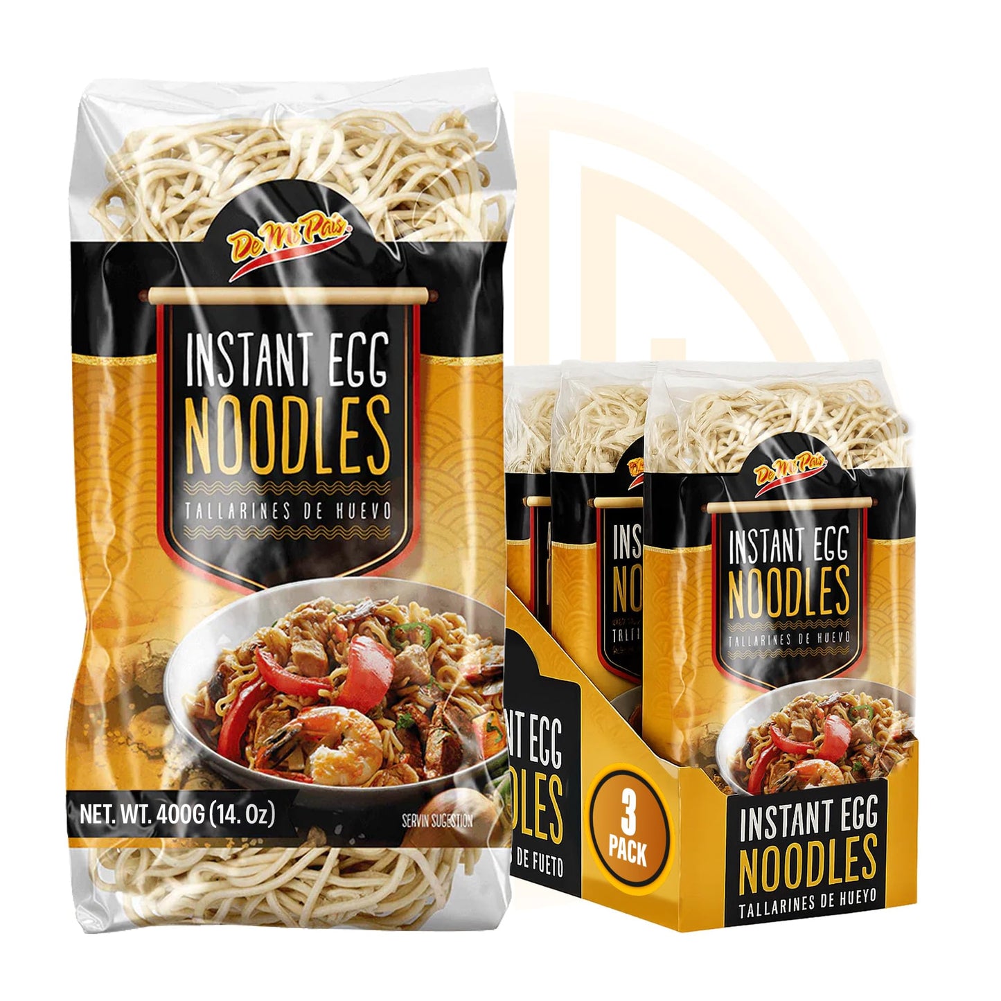 De Mi Pais Egg Noodles - Instant Egg Noodles for Soup, Stir-Fry, Pasta or Ramen Recipes; Traditional Noodles Eggs Crafted in Cambodia Using