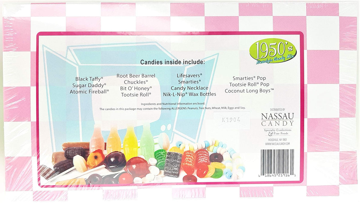 1950's Retro Candy Gift Box-Decade Box Gift Basket - Classic 50's Candy - 9.75OZ (276g)