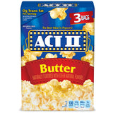 Act II Butter Microwave Popcorn, 2.75 oz., 3-Count Bags