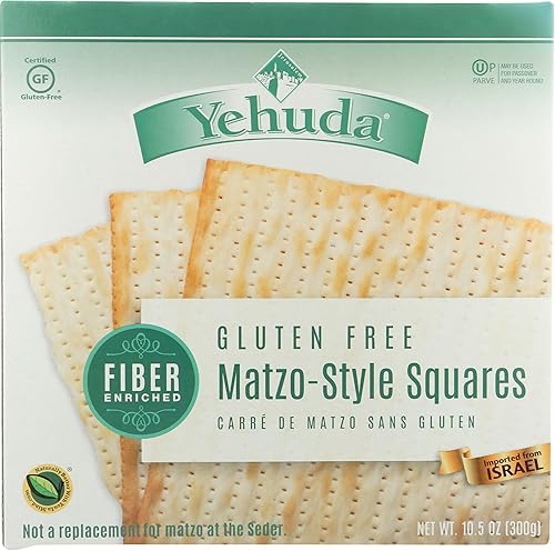 Yehuda Gluten Free High Fiber Matzo Style Squares, 10.5 Ounce