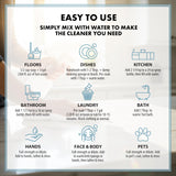 HARRIS Multi-Purpose Pure Liquid Castile Soap for Home Cleaning, Multi-Purpose Cleaner, For Dish Soap, Laundry Detergent, Kitchen and Bathroom