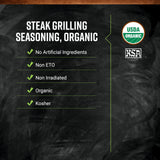 Frontier Co-op Organic Steak Seasoning, 1-pound Bulk Bag, Savory Blend of Spices for Grilling