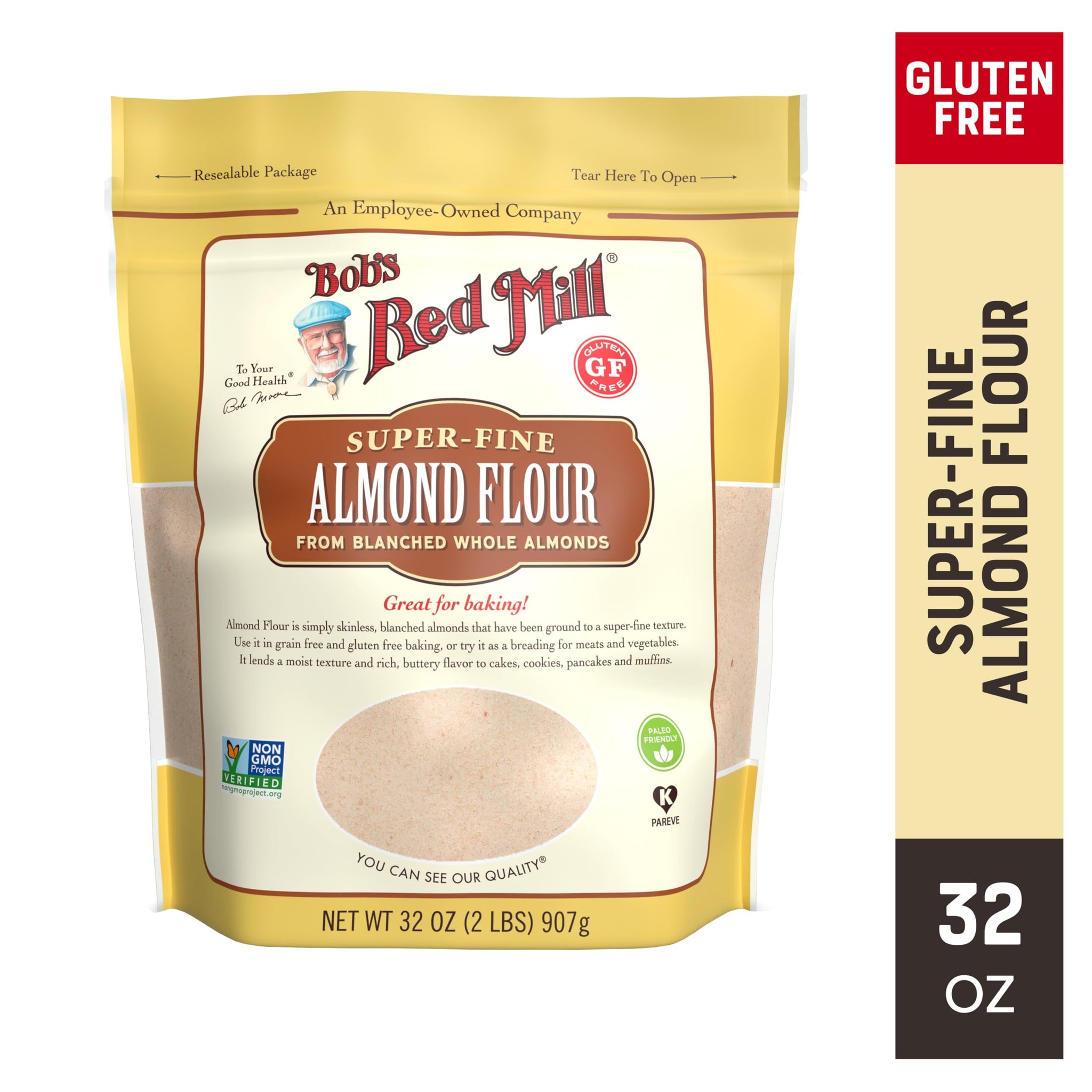 Bob's Red Mill Blanched Almond Flour, Finely Sifted - 2 Pound (Pack of 1) - Non-GMO, Gluten Free, Paleo, Vegan, Keto Friendly