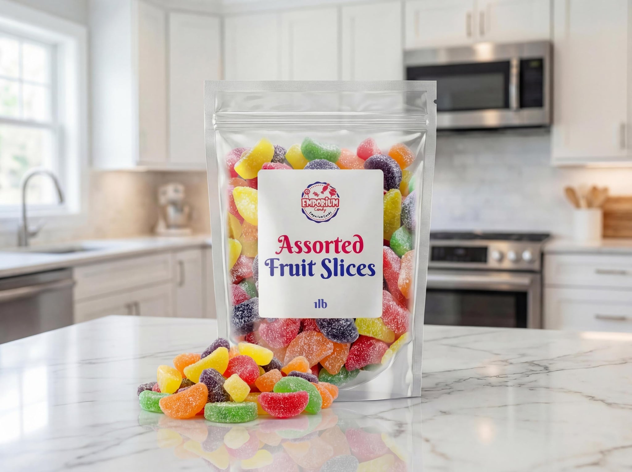 Assorted Fruit Slices - 1 lb of Fresh Delicious Sweet Sugar Sanded Lemon Cherry Strawberry Orange Lime Slices