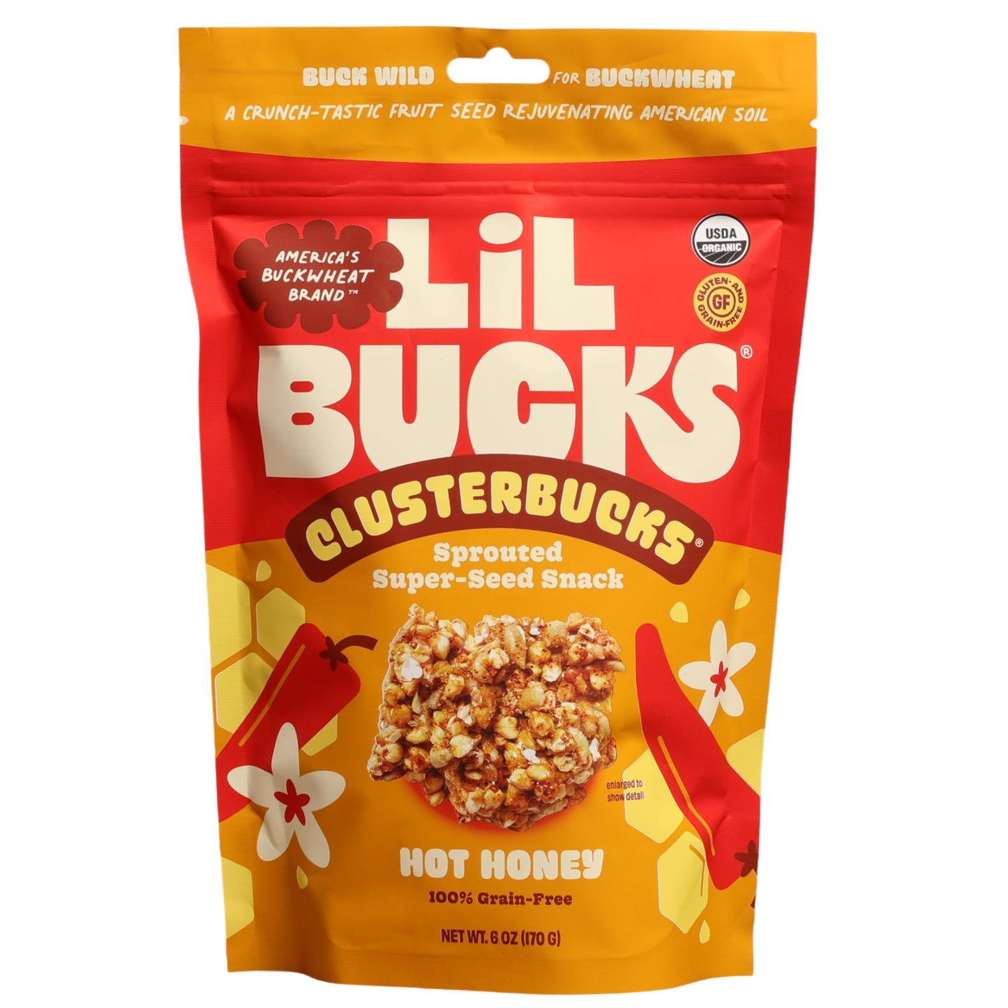 Lil Bucks Organic Hot Honey Clusterbucks, 6 Ounce