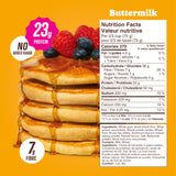 Flourish Protein Pancake & Waffle Mix, with Whey Protein & Flax Seed, No Added Sugar, High in Protein & Fiber - Just Add Water - Buttermilk Flavour, 16 oz (2 Pack)