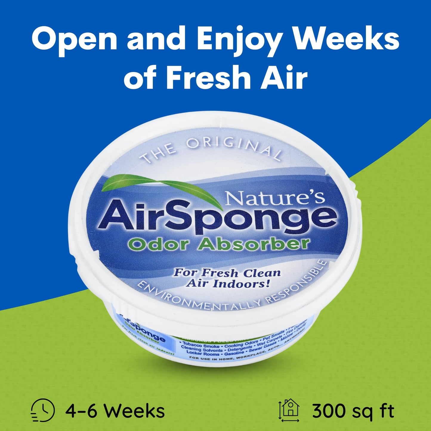 Nature's Air Sponge 101-1DP 8oz(227g) Original Fresh Air Odor Absorber Sponge - Quantity of 5