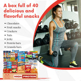 Jumbo Jumble Snack Box (40 Count) Protein Gift Care Package Snacks Variety Pack for Adults Teens Kids Men Women College Office Birthday (Protein Set)