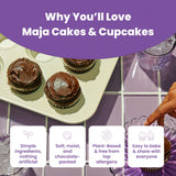 Maja Plant-Based Chocolate Cake & Cupcake Mix, Pack of 3 | Vegan, Dairy-Free & Egg-Free | Moist Chocolate Cake Mix for Baking or Cupcakes | Clean Ingredients, No Artificial Flavors