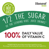 Honest Kids Organic Juice Drink, Appley Ever After, 6.75 fl oz Juice Box, Pack of 40