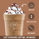 The Frozen Bean Mocha Frappe & Latte Instant Mix (20 Sticks), Made with Arabica Coffee, Double Shot Caffeine, Low Sugar & Premium Ingredients, Hot