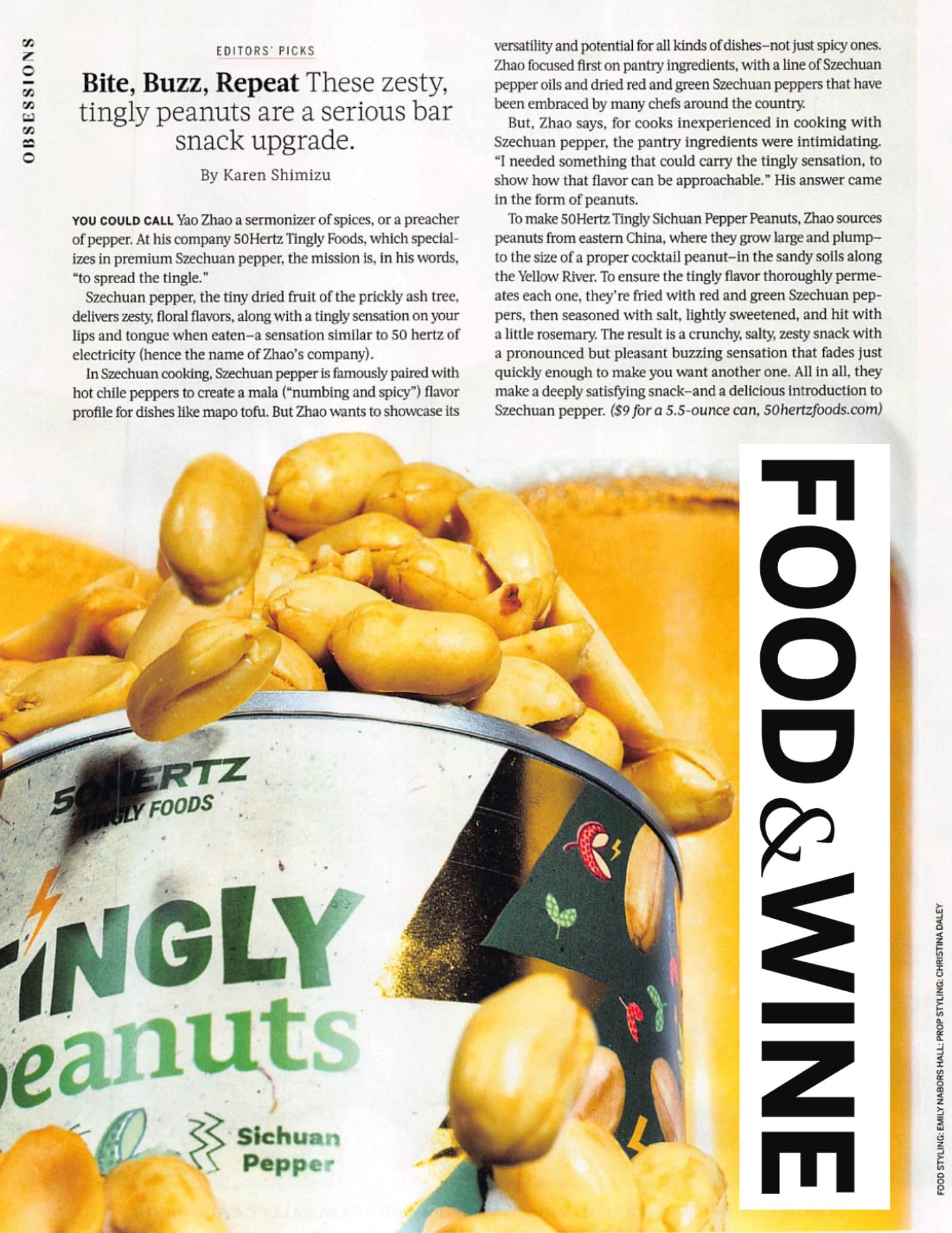 50Hertz Tingly Peanuts 5.5 oz Can (2 Pack) - Extra Large Crunchy Peanuts with Sichuan Pepper (Szechuan Peppercorn) - Tongue-Tingling Mala Numbing