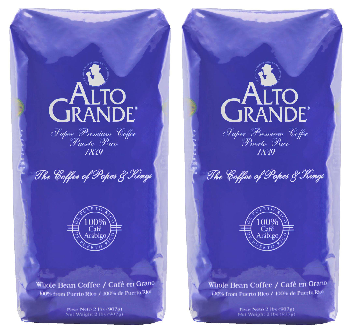 Alto Grande Premium Coffee Whole Bean - 2 Lbs (Pack of 2)