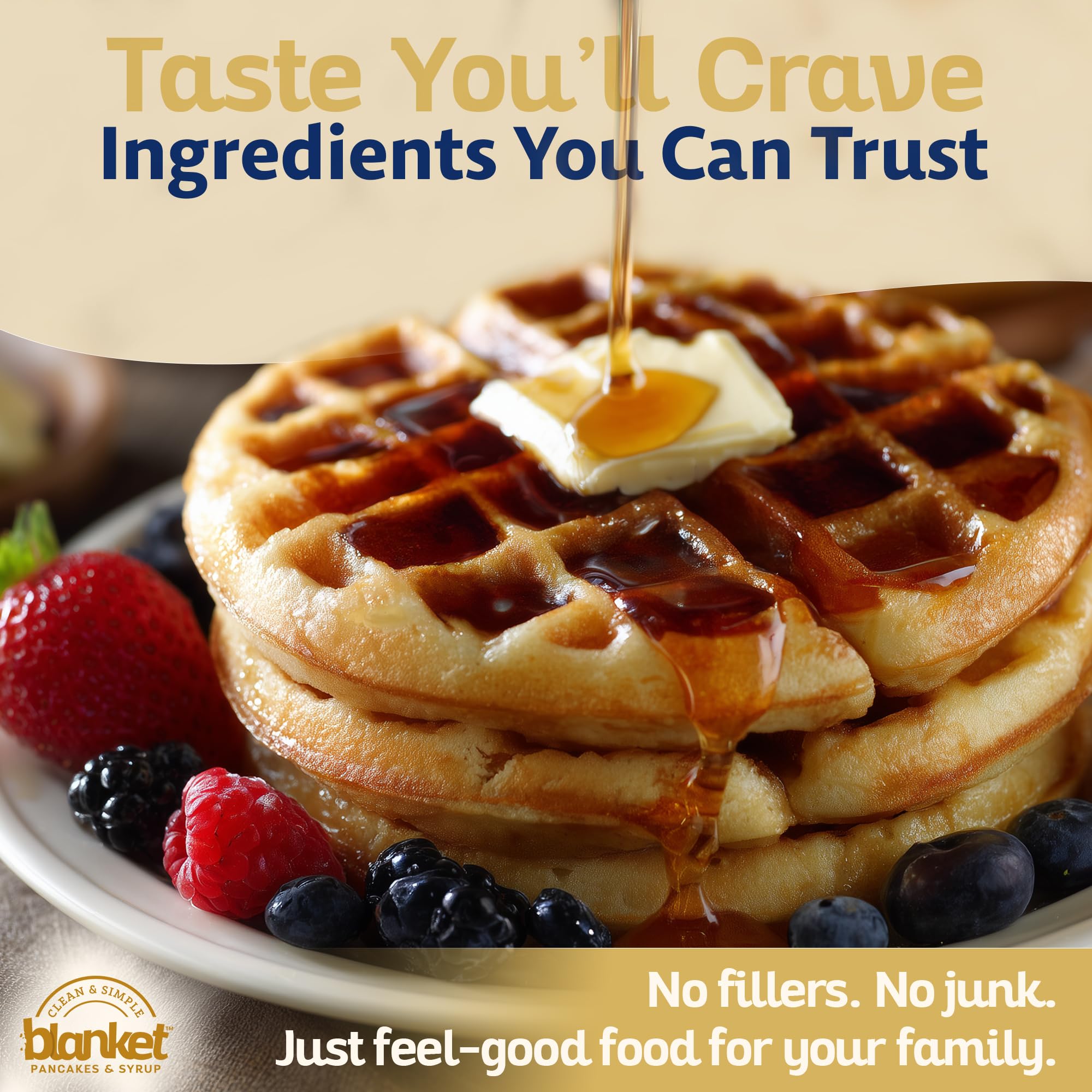 Blanket Pancakes and Waffle Mix - Chocolate Chip Pancake Mix - Just Add Water, No Preservatives - Clean Breakfast Staple with Homestyle Taste - Non-GMO, Comfort Food Classic - 16 oz (1 Pack)